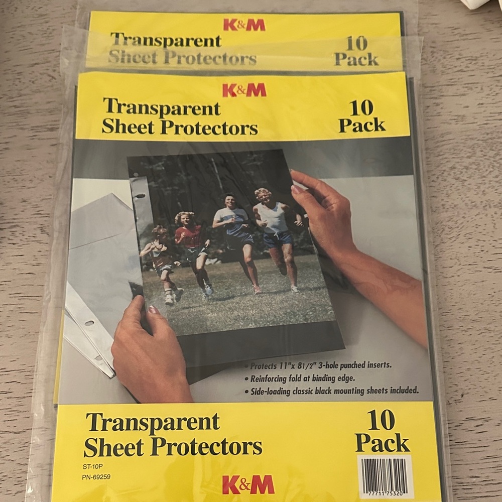 K&M Transparent Sheet Protectors 10 Pack
